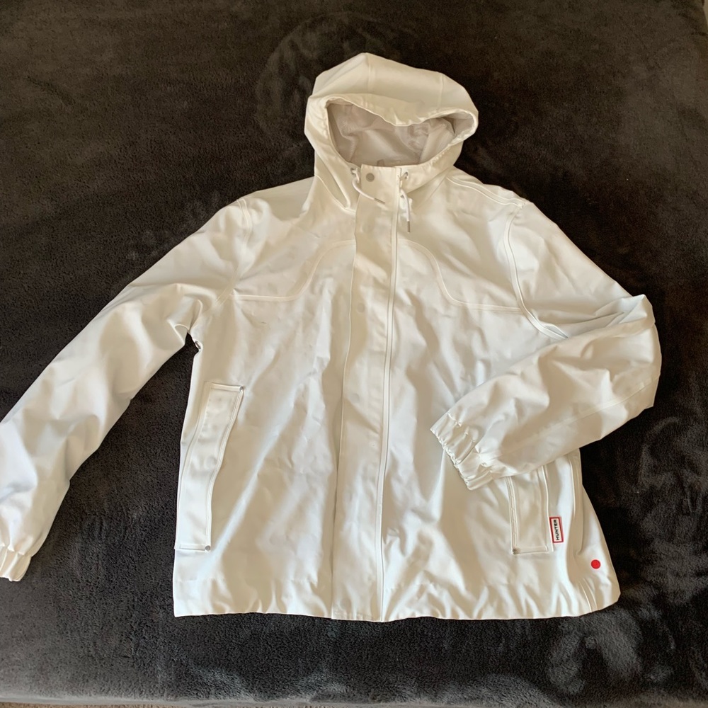 HUNTER white shell jacket mens XL